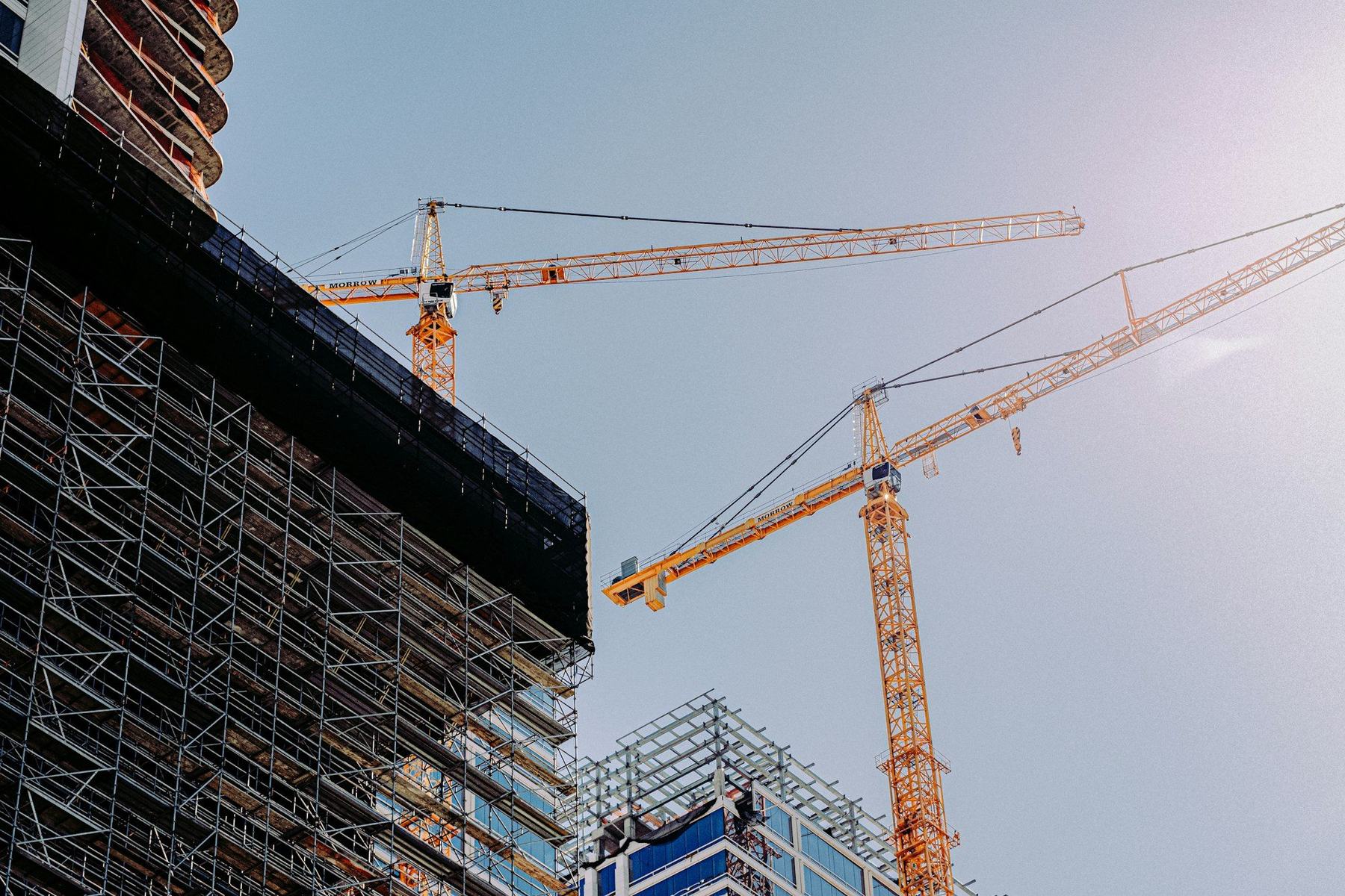 Tower crane on a building site