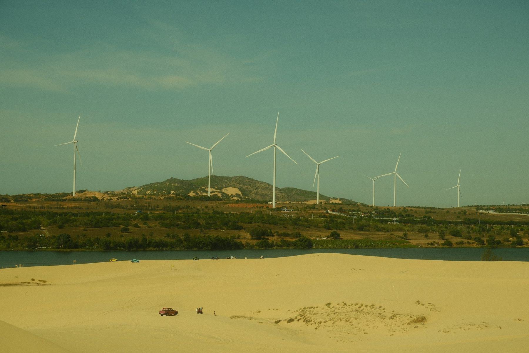 Wind turbines in the desert